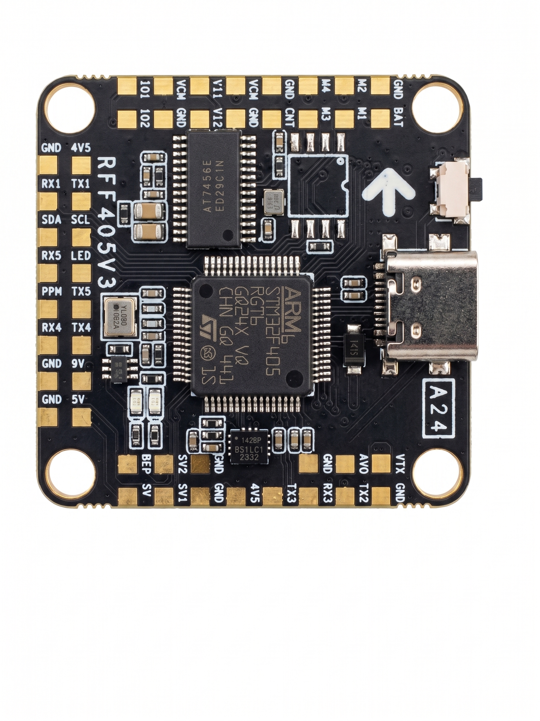 OEM RFFS-F405-50A Uçuş Kontrol Kartı + Rfcam-Night Fpv Kamera Seti (2'li) — STM32F405 Esc Stack + Gece Kamerası