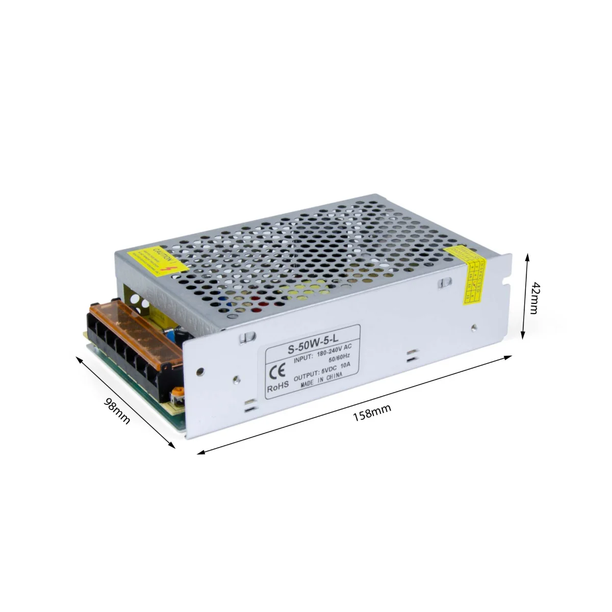 5V 10A 50W LED Şerit Güç Kaynağı (Adaptör / Trafo)