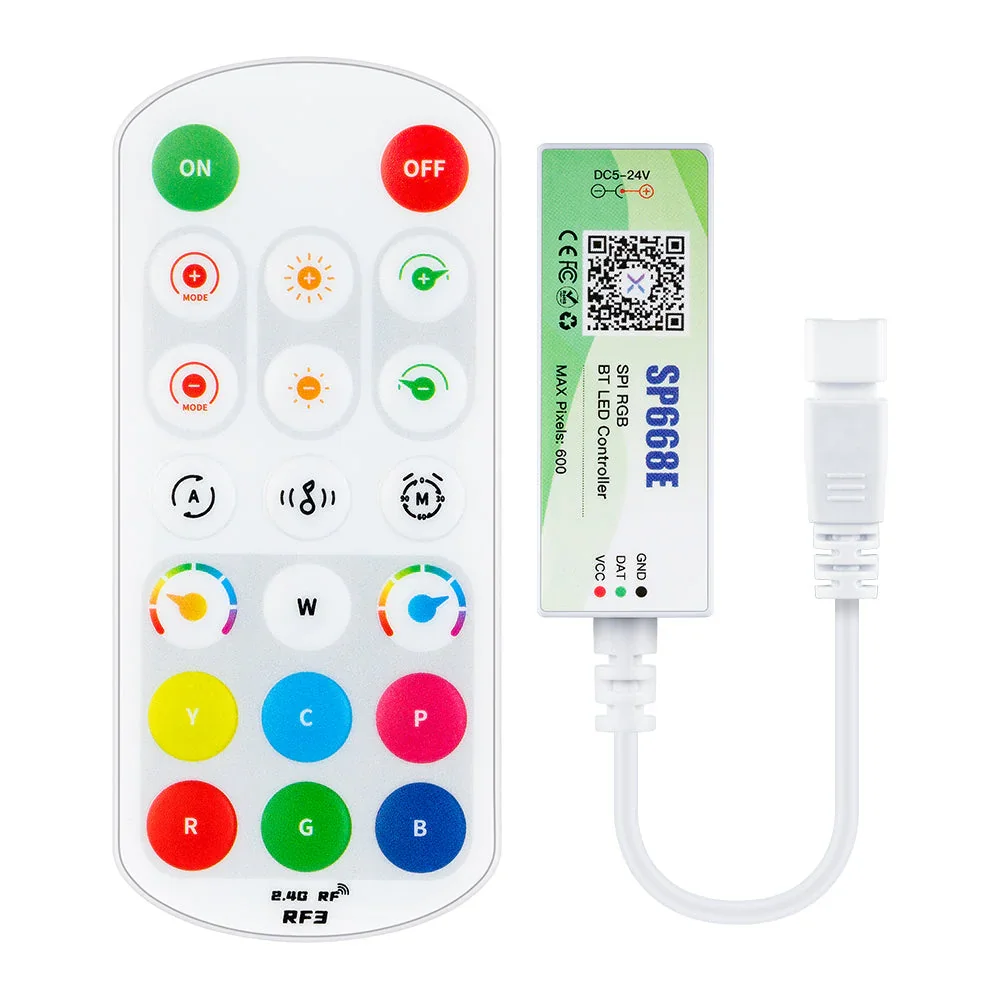 SP668E Bluetooth SPI LED Kontrol Cihazı (Adreslenebilir Şerit, App Kontrollü)
