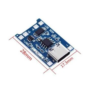 TP4056 USB-C Lityum Pil Şarj Modülü (Korumalı)